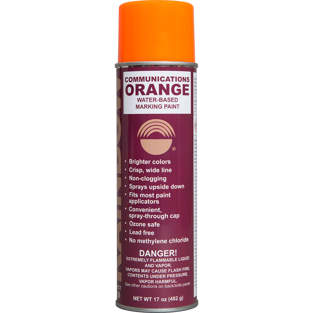 Water-Based Inverted-Tip Marking Paint Communications Orange