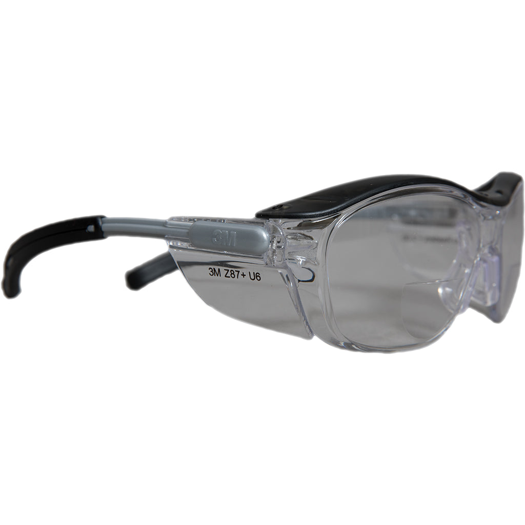 3M Safety Glasses w/ Diopter Clear Lens Angled
